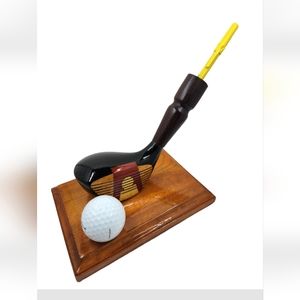 Vintage MacGregor Key Hole Golf Club Titleist ball Pen holder Home Office Decor